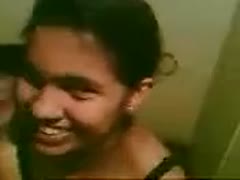 Hilarious happy smiling non-professional Indian floozy was posing in her dark stuff
